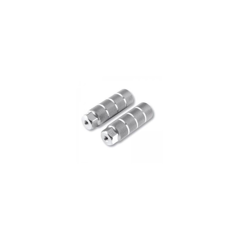 JUEGO REPOSAPIES ALUMINIO DIAMETRO 50 PLATA PARA EJE 14 MM