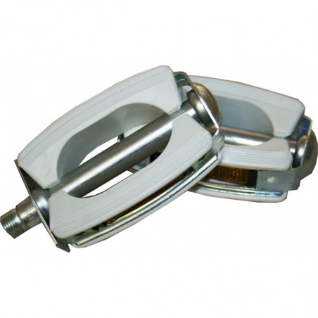 PAR PEDALES PASEO ACERO GOMA BLANCOS TIPO BRASILEA ROSCA 9/16