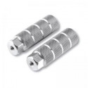 JUEGO REPOSAPIES ALUMINIO DIAMETRO 50 PLATA PARA EJE 14 MM