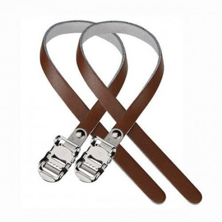 PAR CORREAS CALAPIE CUERO MARRÓN