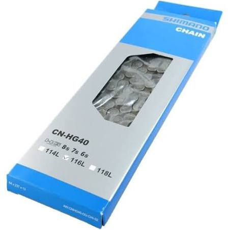 CADENA SHIMANO ALIVIO CN-HG40 PLATA 7/8V 116 ESLABONES