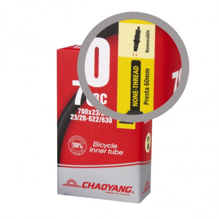 CAMARA 700 X 23/28 VALVULA NEGRA LARGA OBUS DESMONTABLE 60 MM