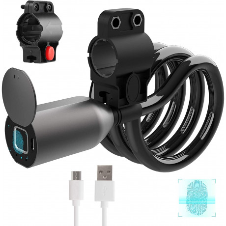 CANDADO PARA BICICLETA DE BLUMWAY BLOQUEO INTELIGENTE DE HUELLAS DACTILARES 12x1200MM