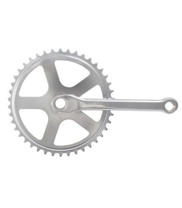 BIELAS ACERO CHAVETA BICICLETA CLÁSICA 42 DIENTES 165 MM