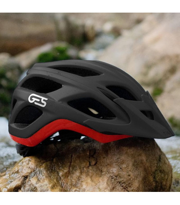 CASCO IN MOULD TRAIL NEGRO ROJO T-M