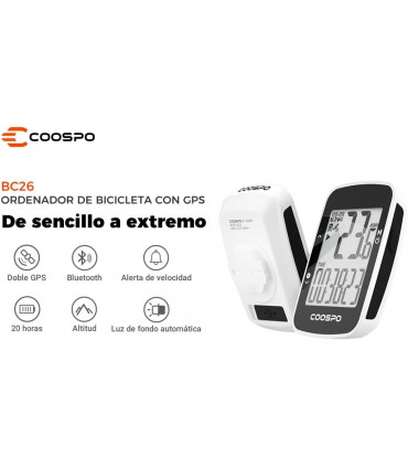 CICLOCOMPUTADOR GPS BC26 NEGRO BLANCO
